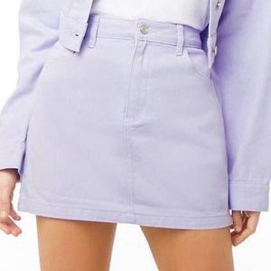 Pastel Purple/Lilac Denim Miniskirt